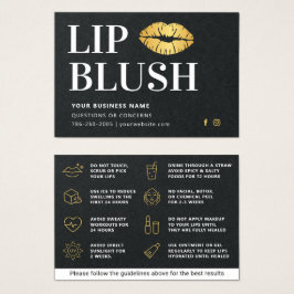 Premium Black & Gold Lippenblush Aftercare Card