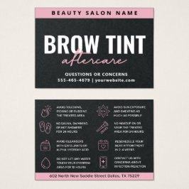 Premium Black Luxe Eyebrow Tint Aftercare Card