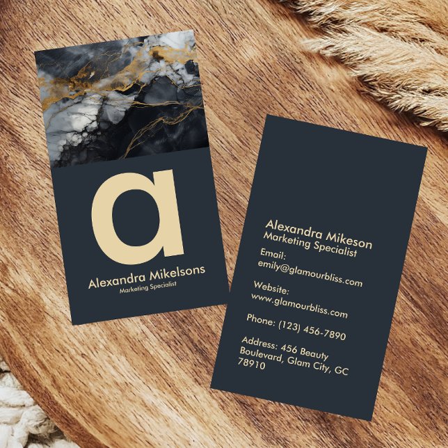 Premium Black Marble Branding Visitenkarte (Von Creator hochgeladen)