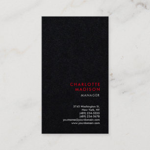 Premium Black Modern Minimalistisch Schlicht Visitenkarte