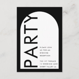 Premium Black Modern Monogram Boho Bold Arch Party Begleitkarte