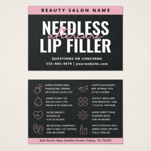Premium Black Needles Lippen Filler Aftercare Card