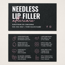 Premium Black Needles Lippen Filler Aftercare Card