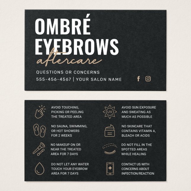Premium Black Ombre Powder Brows Aftercare Ratschl (Vorne & Hinten)