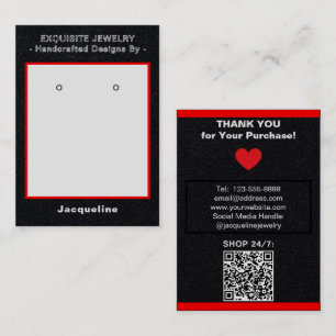 Premium Black Roter Ohrstecker Display QR Visitenkarte