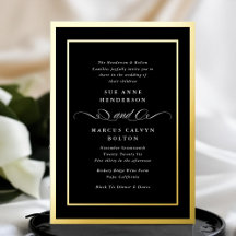 Premium Black Tie Kalligrafie Goldrahmen Hochzeit