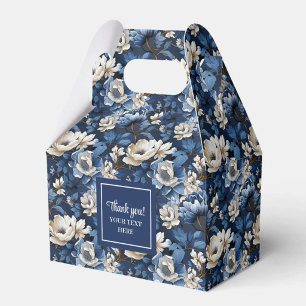 Premium Blaue Weiße Blumen Favor Box mit individue Geschenkschachtel