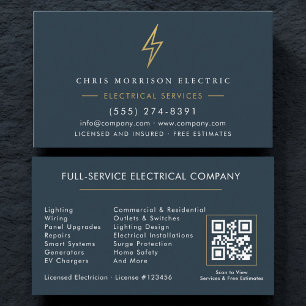 Premium Blue Gold Electric Company Visitenkarte