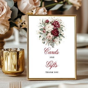 Premium Blush Burgundy Karten und Geschenke Tischd Poster