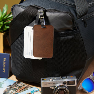 Premium-Braun-Leder-Muster-Reisegepäckanhänger Gepäckanhänger