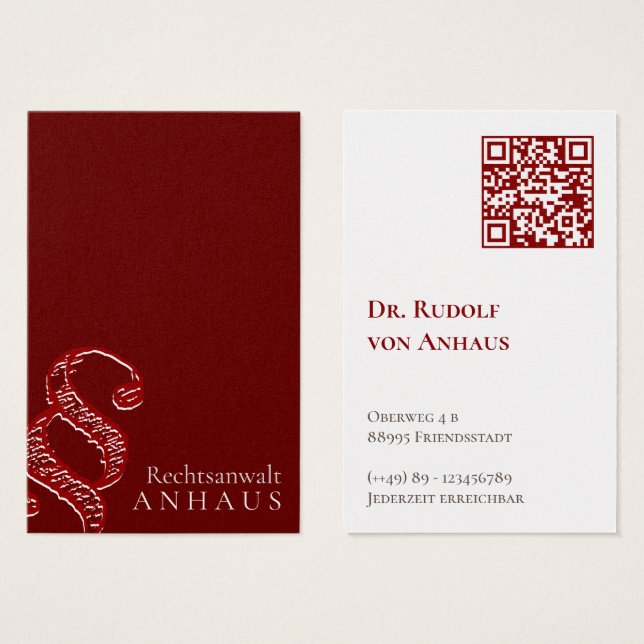 Premium Brown White QR Code Businesscards (Vorne & Hinten)