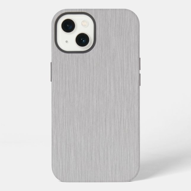 Premium-Bürstet Silber-Metallstruktur iPhone Hülle (Rückseite)
