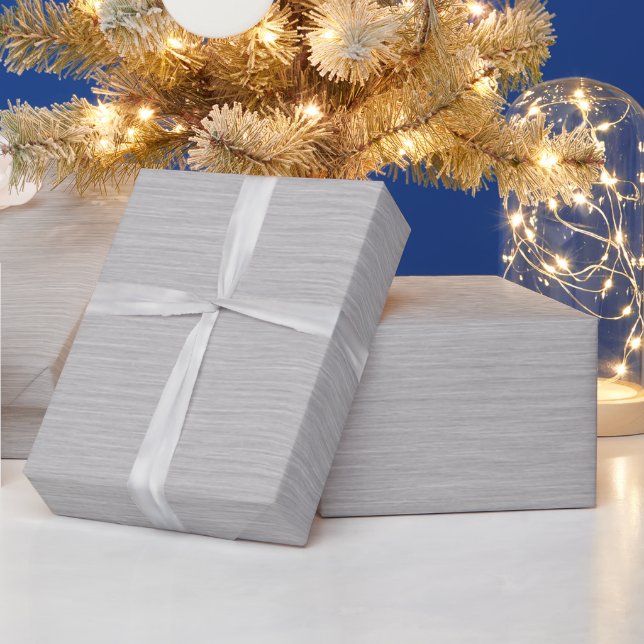 Premium-Bürstsilber-Metallstruktur Geschenkpapier (Feiertage)