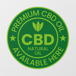 Premium CBD Öl erhältlich hier Werbung Fensteraufkleber