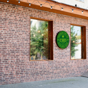 Premium-CBD-Öl hier erhältlich Anzeige Fensteraufkleber