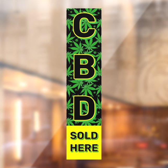 Premium CBD Öl verkauft hier Werbung Fensteraufkleber (Blatt 2)