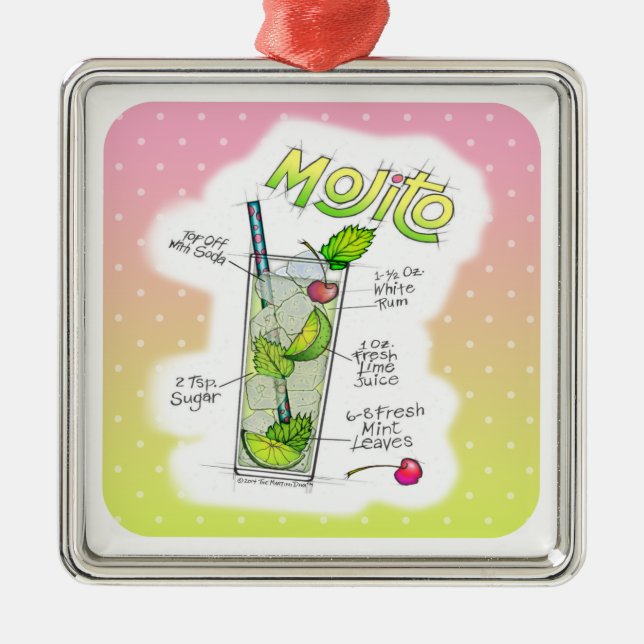 PREMIUM CHRISTMAS ORNAMENT - MOJITO RECIPE ART AUS METALL (Vorne)