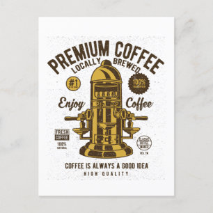Premium Coffee Vintag Barista Postkarte