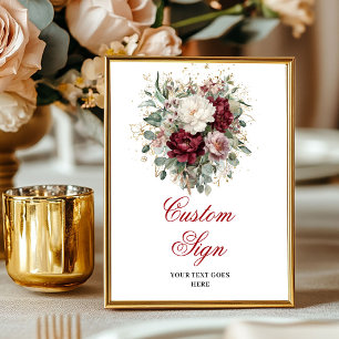 Premium Deep Red Floral Eucalyptus Benutzerdefinie Poster