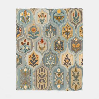 Premium dekoriert Blumenmosaik Fleece Blanket