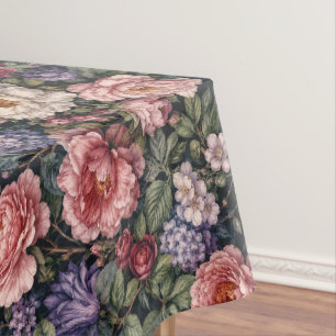 Premium dichte botanische Blumenanordnung Tischdecke