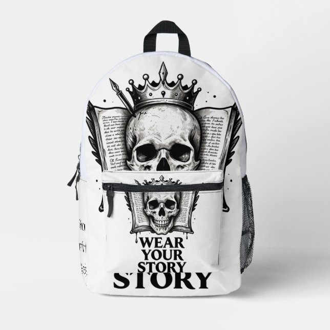 Premium Dunkles Design Bedruckter Rucksack (Vorderseite)