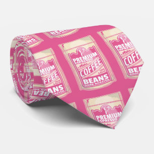 Premium Espresso Kaffeebohnen Rosa Pop Kunst Krawatte