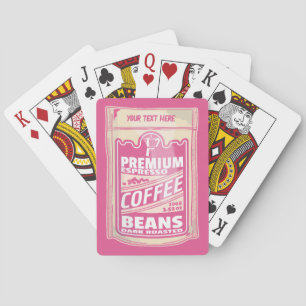 Premium Espresso Kaffeebohnen Rosa Pop Kunst Spielkarten
