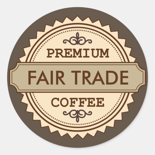 Premium Fair Trade Vintager Business-Aufkleber Runder Aufkleber (Vorderseite)