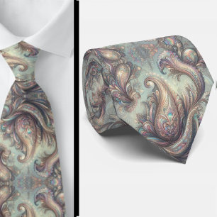 Premium-falsche holografische Opal-Paisley-Krawatt Krawatte