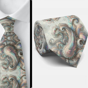 Premium-Faux-Holografie-Opal-Paisley-Schlips Krawatte