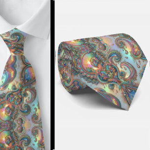 Premium-Faux-Holografie-Opal-Paisley-Schlips Krawatte
