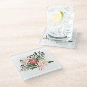 Premium Festive Weihnachtsstern-Feiertag Glasuntersetzer