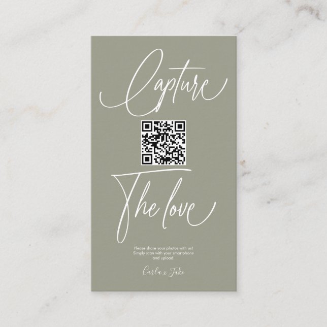 Premium-Fotos für einfache Hochzeiten mit QR-Code Begleitkarte (Vorderseite)