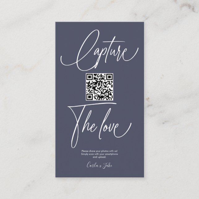 Premium-Fotos für einfache Hochzeiten mit QR-Code Begleitkarte (Vorderseite)