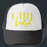 Premium | Girl Boss | Gelber Text Moderner Ultra Truckerkappe<br><div class="desc">GIRL BOSS - modern,  unterhaltsam,  trendig und leistungsstark ***Für zusätzliche zazzle Business-Schreibwaren,  Werbung oder Merchandising-Artikel,  um diesen Artikel,  bitte kontaktieren Sie uns über den Designer-Kontakt auf unserer zazzle Homepage.</div>