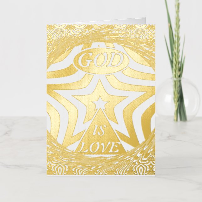 Premium God is Liebe Star Elegante Gold (Vorderseite)