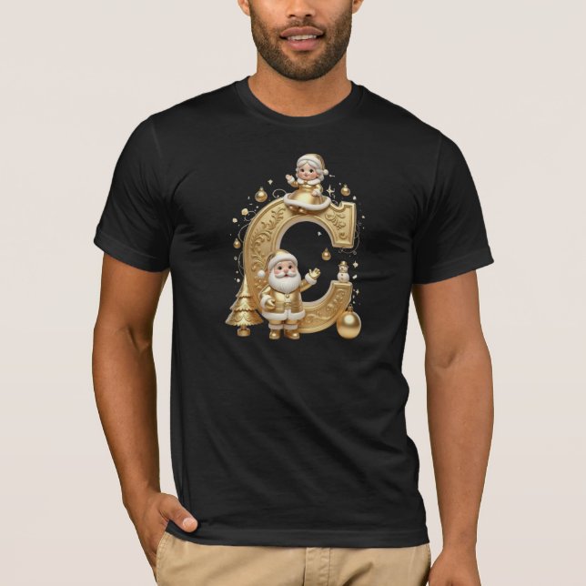 Premium Gold C Santa Men's Holiday Tee (Vorderseite)