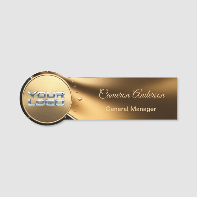 Premium Gold Metall Namensschild (Vorderseite)