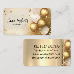 Premium Goldene Ballons Luxus Visitenkarte