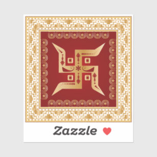 Premium Goldenes Hindu Swastik Dekoratives Aufkleb Aufkleber