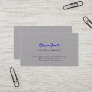 Premium Grau Blau Professionell Schlicht Visitenkarte