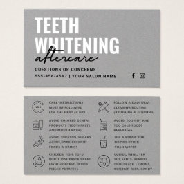 Premium Grau Modern Teeth Whitening Aftercare Card