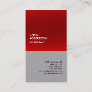 Premium Gray Red Special Moderne Minimalistische Visitenkarte