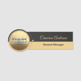 Premium-Horizontal-Gold-Schwarz-Namensschild Namensschild