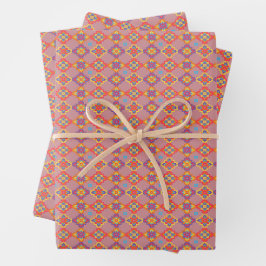 Premium indianisch-amerikanisches geometrisches Bl Geschenkpapier Set