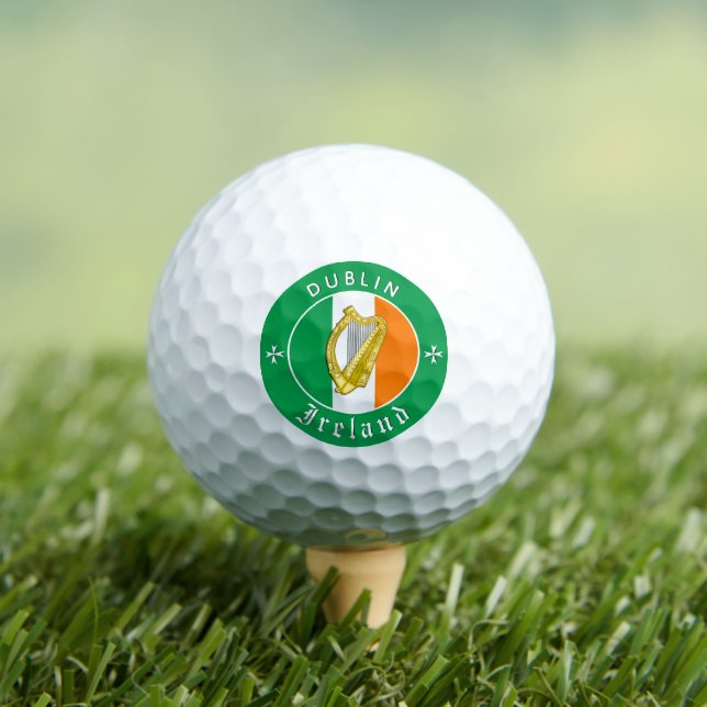 Premium Ireland Golf Ball, Dublin, irische Flagge Golfball (Insitu T-Shirt)