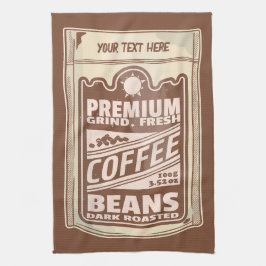 Premium Kaffeebohnen Plakat-Café Barista Geschirrtuch