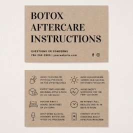 Premium Kraft-Botox-Injektion Aftercare-Karte