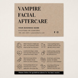 Premium Kraft Microneedling Aftercare Advisor Card